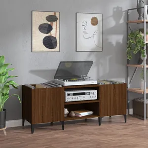 Comparateur de prix : vidaXL Armoire à disques chêne marron 121x38x48 cm bois d'ingénierie