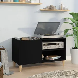 Comparateur de prix : vidaXL Armoire à disques noir 84,5x38x48 cm bois d'ingénierie 831942