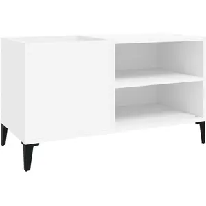 vidaXL Armoire à disques blanc 84,5x38x48 cm bois d'ingénierie 831949 pas cher