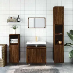 vidaXL Armoire de bain chêne marron 58x33x60 cm bois d'ingénierie pas cher