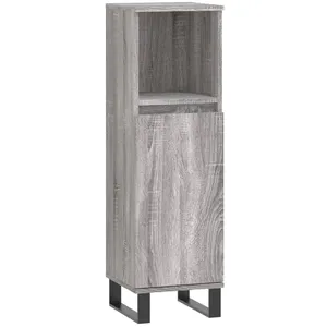 Comparateur de prix : vidaXL Armoire salle de bain sonoma gris 30x30x100 cm