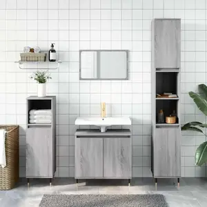 Comparateur de prix : vidaXL Armoire de bain sonoma gris 58x33x60 cm bois d'ingénierie