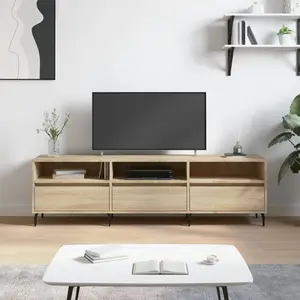 Comparateur de prix : vidaXL Vidaxl Meuble Tv Chêne Sonoma 150x30x44,5 Cm Bois D'ingénierie