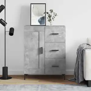 vidaXL Buffet gris béton 69,5x34x90 cm bois d'ingénierie pas cher