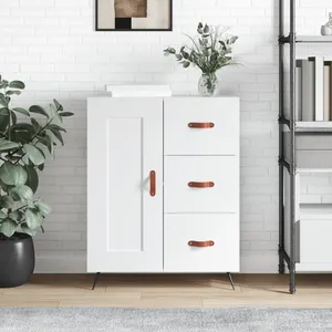 vidaXL Buffet blanc 69,5x34x90 cm bois d'ingénierie pas cher