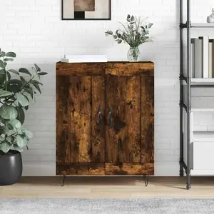 vidaXL Vidaxl Buffet Chêne Fumé 69,5x34x90 Cm Bois D'ingénierie pas cher