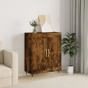 vidaXL Vidaxl Buffet Chêne Fumé 69,5x34x90 Cm Bois D'ingénierie pas cher
