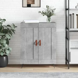 vidaXL Buffet gris béton 69,5x34x90 cm bois d'ingénierie pas cher