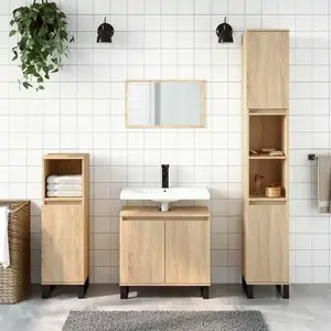 vidaXL Armoire de bain chêne sonoma 58x33x60 cm bois d'ingénierie pas cher