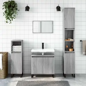 Comparateur de prix : vidaXL Armoire de bain sonoma gris 58x33x60 cm bois d'ingénierie