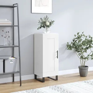 vidaXL Buffet Blanc brillant 34,5x34x90 cm Bois d'ingénierie pas cher