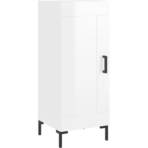 vidaXL Buffet Blanc brillant 34,5x34x90 cm Bois d'ingénierie