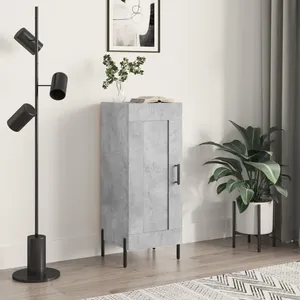 vidaXL Buffet Gris béton 34,5x34x90 cm Bois d'ingénierie pas cher