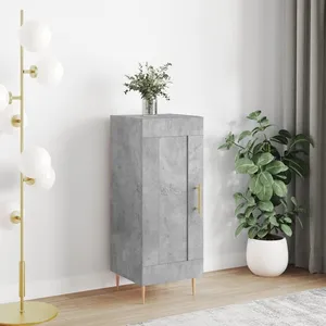 vidaXL Buffet Gris béton 34,5x34x90 cm Bois d'ingénierie pas cher