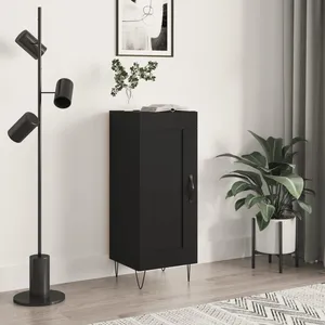 vidaXL Buffet Noir 34,5x34x90 cm Bois d'ingénierie pas cher