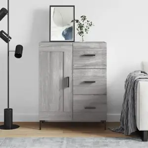 vidaXL Buffet sonoma gris 69,5x34x90 cm bois d'ingénierie pas cher