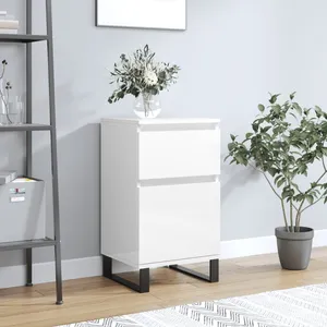 vidaXL Buffet blanc brillant 40x35x70 cm bois d'ingénierie pas cher