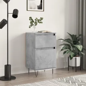 vidaXL Buffet gris béton 40x35x70 cm bois d'ingénierie pas cher