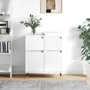 vidaXL Buffet Blanc 60x35x70 cm Bois d'ingénierie pas cher