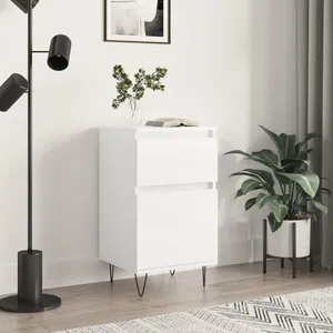 vidaXL Buffet blanc brillant 40x35x70 cm bois d'ingénierie pas cher