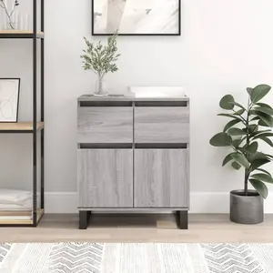 VIDAXL Buffet Sonoma gris 60x35x70 cm Bois d'ingénierie pas cher