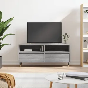 vidaXL Meuble TV sonoma gris 100x34,5x44,5 cm bois d'ingénierie pas cher