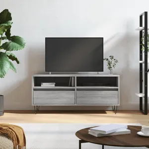 vidaXL Meuble TV sonoma gris 100x34,5x44,5 cm bois d'ingénierie pas cher