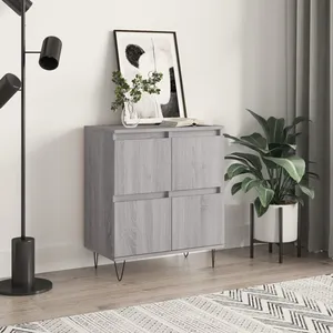 vidaXL Buffet Sonoma gris 60x35x70 cm Bois d'ingénierie pas cher