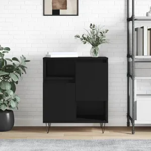 vidaXL Buffet Noir 60x35x70 cm Bois d'ingénierie pas cher