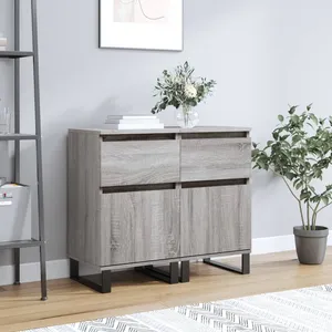 vidaXL Buffets 2 pcs sonoma gris 40x35x70 cm bois d'ingénierie pas cher
