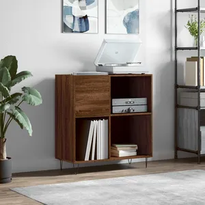 vidaXL Armoire à disques chêne marron 84,5x38x89 cm bois d'ingénierie pas cher