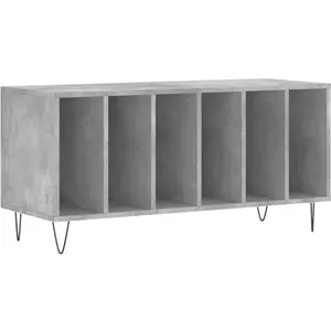 vidaXL Armoire à disques gris béton 100x38x48 cm bois d'ingénierie pas cher