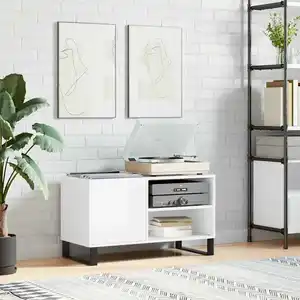 Comparateur de prix : vidaXL Armoire à disques blanc brillant 85x38x48 cm bois d'ingénierie