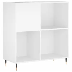 vidaXL Armoire à disques blanc 84,5x38x89 cm bois d'ingénierie