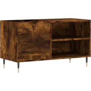 Comparateur de prix : vidaXL Armoire à disques chêne fumé 85x38x48 cm bois d'ingénierie