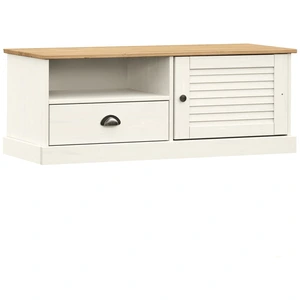 vidaXL Meuble TV VIGO blanc 106x40x40 cm bois massif de pin pas cher