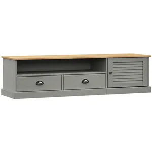 Comparateur de prix : vidaXL Meuble TV VIGO gris 156x40x40 cm bois massif de pin
