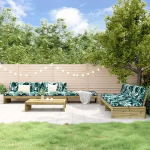 vidaXL Salon de jardin 6 pcs avec coussins bois de pin imprégné pas cher