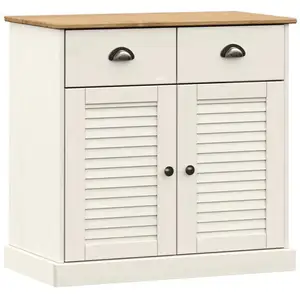 vidaXL Buffet avec tiroirs VIGO 78x40x75 cm blanc bois massif de pin pas cher