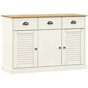 vidaXL Buffet avec tiroirs VIGO 113x40x75 cm blanc bois massif de pin