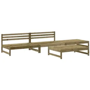 vidaXL Salon de jardin 4 pcs bois de pin imprégné pas cher