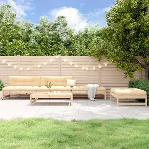 vidaXL Salon de jardin 5 pcs bois massif de pin pas cher