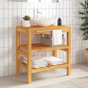vidaXL Armoire de salle de bain avec 2 étagères 74x45x75cm bois massif pas cher