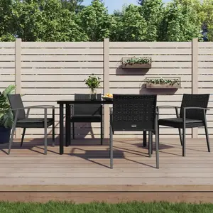 vidaXL Ensemble à manger de jardin 5 pcs coussins résine tressée acier pas cher