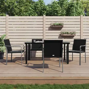 vidaXL Ensemble à manger de jardin 5 pcs coussins résine tressée acier pas cher
