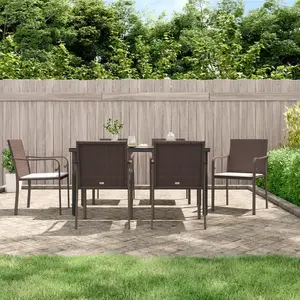 vidaXL Ensemble à manger de jardin 7 pcs coussins résine tressée acier pas cher
