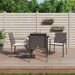 vidaXL Ensemble à manger de jardin 5 pcs coussins résine tressée acier pas cher