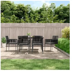 Comparateur de prix : vidaXL Chaises de jardin et coussins lot de 6 noir 54x60,5x83,5 cm