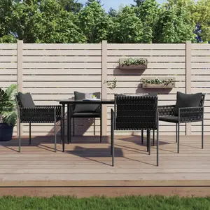 vidaXL Ensemble à manger de jardin 5 pcs coussins résine tressée acier pas cher