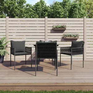 vidaXL Ensemble à manger de jardin 5 pcs coussins résine tressée acier pas cher